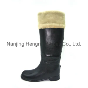 Faux Fur Collar Tall Ladies Shoes Black Womens Snow Boots 2021