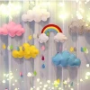 Felt Ceiling Mobile Hanging Cloud Decorations Heart Garland for Kids Room Baby Shower
