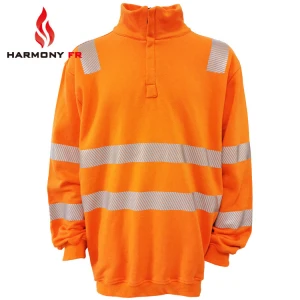 Fleece Sweatshirt Industrial Safety Arc Proof Fire Resistant Workwear Clothing