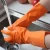 Import flocklined household rubber gloves household cleaning glove rubber kitchen glove long from China