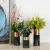 Import Floral Natural Marble Vase for House Villa Desk Centerpieces Decoration Cylinder Vases with Cooper from China
