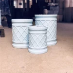 Flower pots planters garden with classic decorative pattern