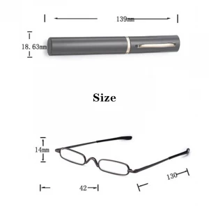 Fodable Mini Resin Reading Glasses Portable Slim Lightweight Men Women Folding Presbyopic Eyeglasses with Tube Case 1.00-4.00