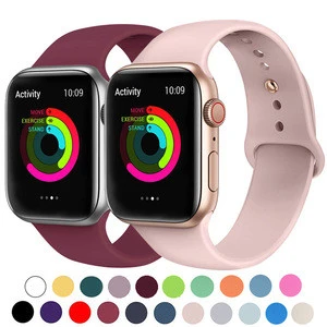 For iwatch series 5 Silicone Strap Rubber Strap Loop for Apple Watch Band Silicone Sport Bands