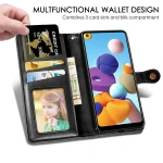 For Samsung  A21S A31 M21 M31 M30S 2020 New Round Button Business phone cases Wallet Case with Strap Special Leather Case Bags