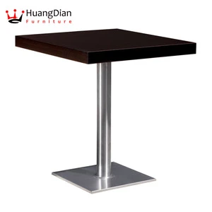 Foshan restaurant furniture supplier plywood top metal leg dining table