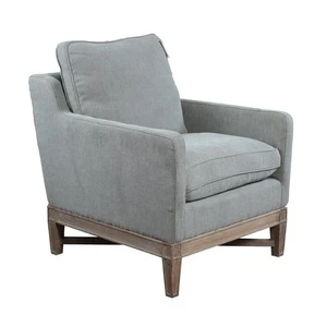 french style oak wood single living room upholstered accent chair