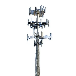 Galvanized Free Standing 30m Monopole Lte Gsm Antenna Tower