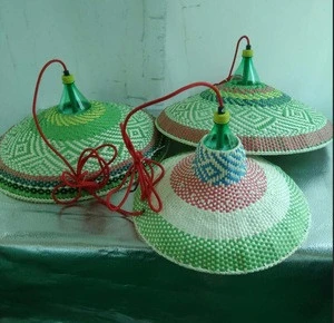Garden Outdoor handcraft Hand-woven rattan plastic pendant lighting chandelier