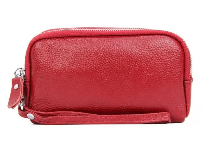Genuine Leather Long Ladies Wallet Purse with zipper