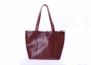 Genuine Leather Tote Bag for Women Grain Textured Handmade Leather Satchel Bag