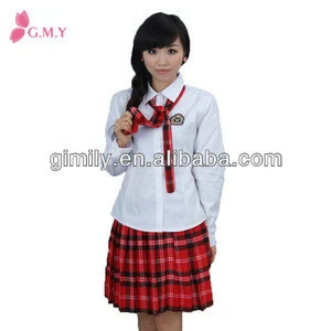 girls school uniform white shirt and short skirt pattern
