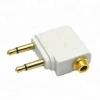 Gold airplane/airline travel 3.5MM audio headphone adapter