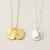 Import Gold Jewelry 14k Stainless Steel Coin Pendant Necklace Engraved Birth Flower Wildflower Necklace For Women Mother&#x27;s Day Gift from China