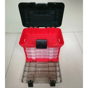 Good style plastic fishing tackle seat box  kit box adjustable storage tool box