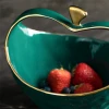 Gorgeous ceramic bowl with handle food Serving porcelain  apple shape delicate fruit basket