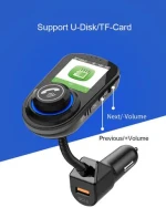 GXYKIT 1.8 inch Color LCD Screen Bluetooth Handsfree  QC3.0 fast charge Car FM Transmitter