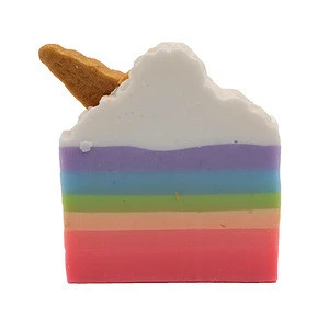 Handmade colorful rainbow bar toilet soap whitening body skin wash manufacturing vegan bath supplies organic unicorns soap