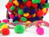 Handmade indian Multicoloured Fringe Lace colourful trim indian Cotton colorful pom pom trim