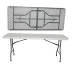 HDPE plastic panel and steel frame 6ft regular foldable table