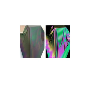 hi visibility colorful reflective stretch fabric, rainbow silver color reflective spandex fabric