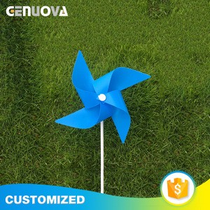 High performance rainbow blades and wooden stick plastic windmill/ pinwheel