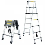 High Quality 12.5FT Saftey And Durable Aluminum Telescopic Folding step Ladder