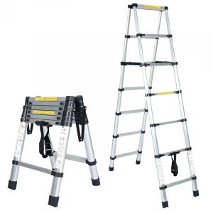 High Quality 12.5FT Saftey And Durable Aluminum Telescopic Folding step Ladder