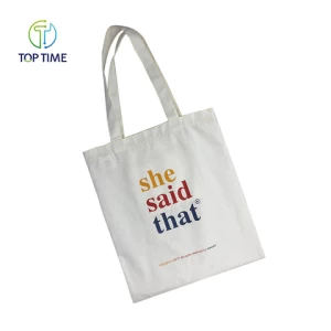 High Quality Cotton Shopping Bag Soft Fabric Cotton Canvas Tote Bag With Inside Pocket