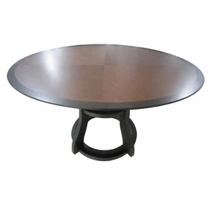 High Quality Dining Room Furniture 4 Seaters Walnut Wooden Round Restaurant Table
