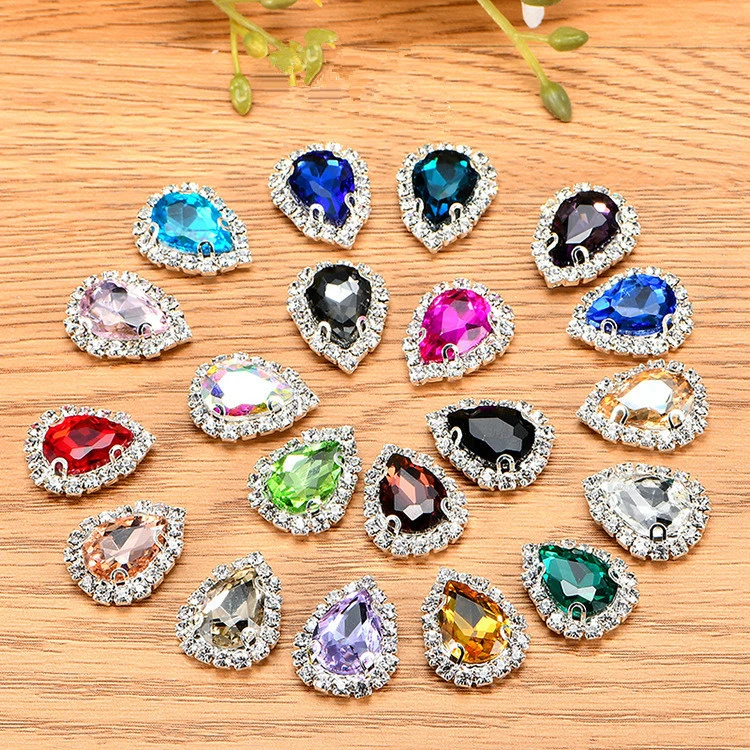 High quality glass crystal stones with cup chain claws rhinestones for garment accessories