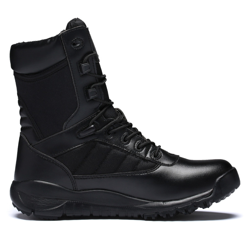 High quality men outdoor hunting shoes military boots genuine leather waterproof winter tactical army boots