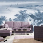 High Quality Santorini town 3D Wallpaper/Wall Mural for Home/Sofa Background Decoration