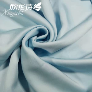 High Quality Soft Hand Feeling 90% Polyester 10% Spandex Stretch Satin Fabric for Nightdress Garment