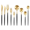 High Quality Stainless Steel Gold Plated Tableware set Stainless Steel Gold&Black 304 Wedding Cutlery Set