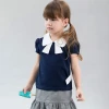 High Quality Summer Baby Girls Cotton Bowknot Tops Girls Kid Short Puff Sleeve T Shirt For Wholesale
