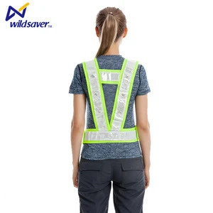 high visibility shining light reflective safety work wear vest for night working