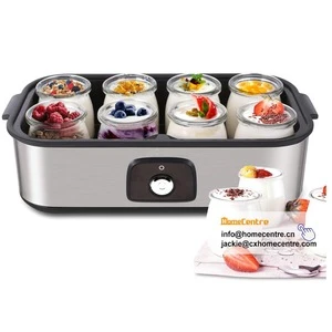 Hight quality automatic stainless steel yogurt maker with 8 glass jar