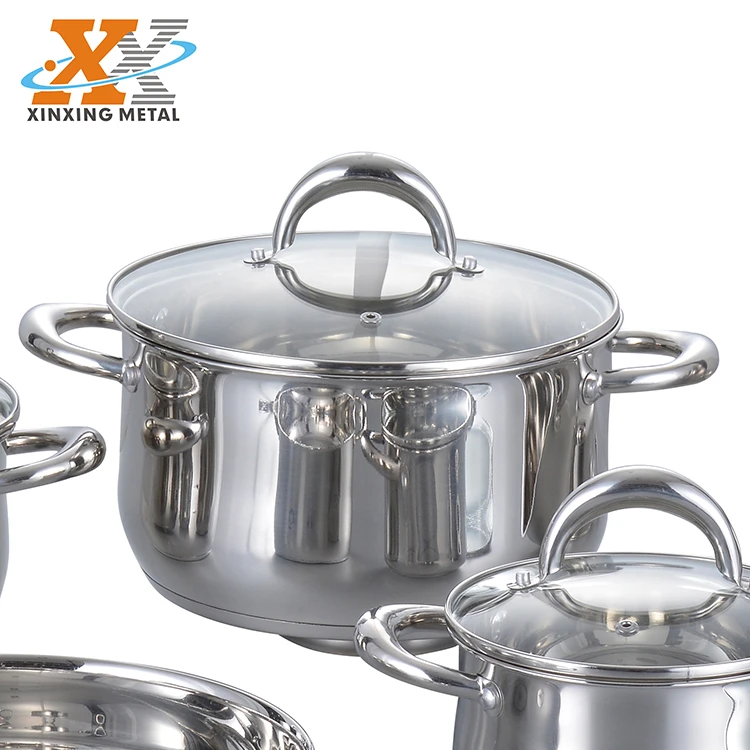 Home Ecofriendly Aluminum Stainless Steel Kitchen Cookware Set With Hollow Handle