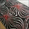 Hot Fashion High-end Red Mix Green sequin net embroidery fabric