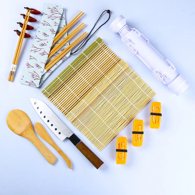 Hot Sale DIY 15 sets bamboo Sushi Making Kit, Eco-friendly Sushi maker Making Tools set
