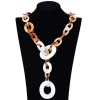 Hot sale fashionable colorful acetate acrylic link chains necklace