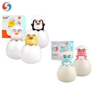 Hot sale new baby bath toys spray water egg dinosaur duck penguin shower game for kids