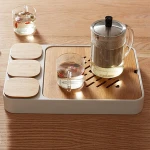 Hot Sale  Top Quality bamboo  Coffee & Tea Set Tray Wholesale Price Coffee & Tea tray with drain