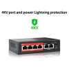 HOT SELA  4 poe port AI POE ethernet switch,  802.3af/at poe , Long distance 250Meter, 65W Built-in Power