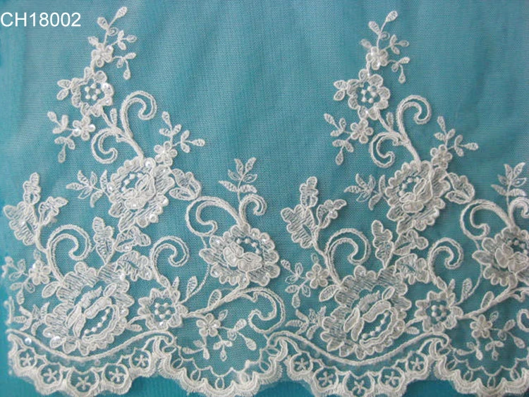 hot selling products embroidery beaded lace motif , embroidery lace fabric , lace embroidery
