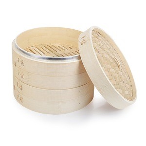 Hot water 10 inch gas food  bamboo steamer