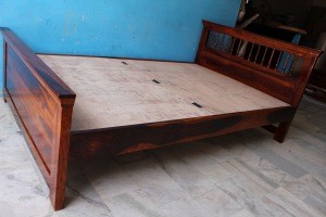 Indian Modern Style American Walnut Wooden Bed Queen Size For Furniture Bedroom