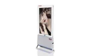 Indoor transparent floor stand lcd UHD display digital signage equipment advertising player