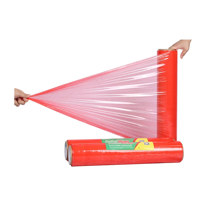 Industrial cling PE stretch wrap red clear plastic film